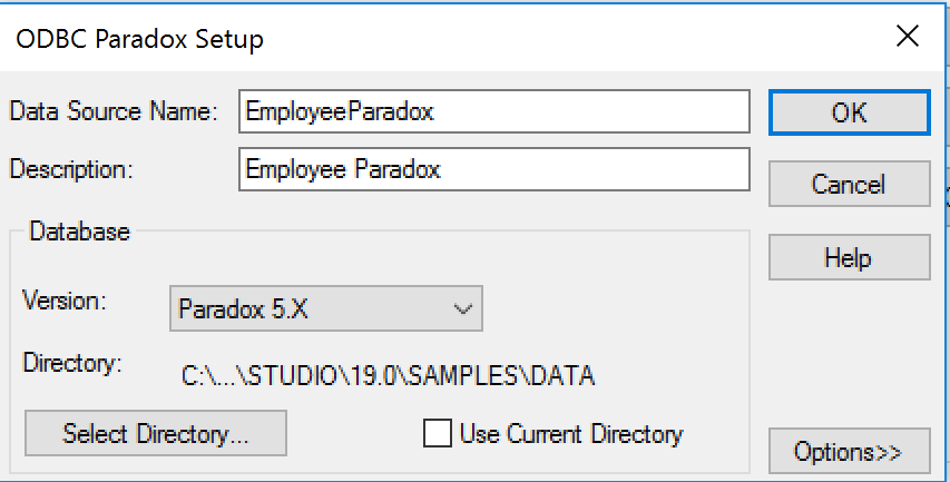 Paradox Database Windows 10
